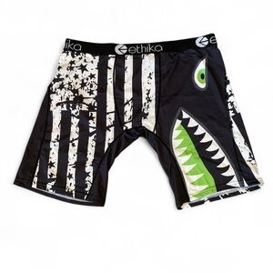 Ethika Black and Green Graphic Men's Shorts